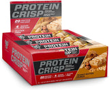 BSN Protein Crisp Bar, Peanut Butter Crunch, 20 Gram Protein Snack Bars with Whey and Fiber, Gluten-Free Crunchy Energy Bars for Workout, Fitness, On-the-Go, 12 Count
