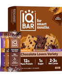 IQBAR Brain and Body Plant Protein Bars - 7 Bar Sampler Pack - Gluten Free, High Fiber, Vegan Snacks - Low Sugar Meal Replacement