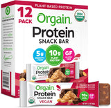 Orgain Organic Vegan Protein Bars, Peanut Butter - 10g Plant Based Protein, Low Calorie Healthy Snacks, No Lactose or Soy Ingredients, Gluten Free, Non-GMO - 1.41 Oz (Pack of 12)