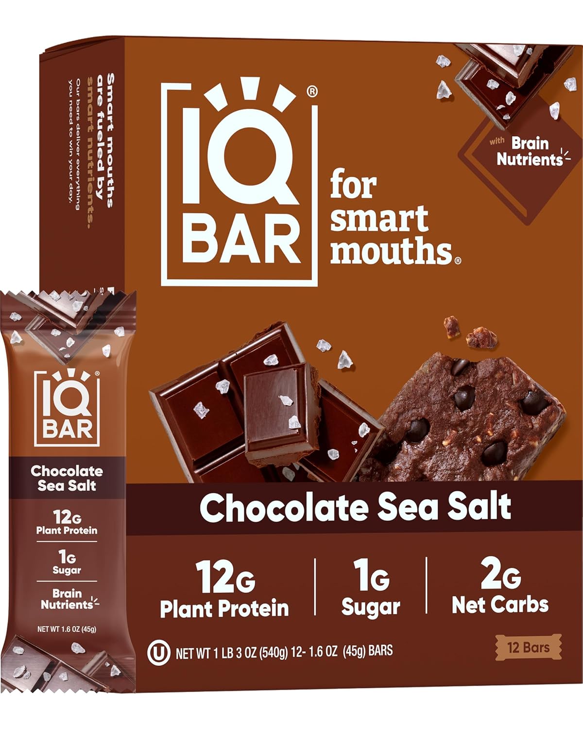 IQBAR Brain and Body Plant Protein Bars - 7 Bar Sampler Pack - Gluten Free, High Fiber, Vegan Snacks - Low Sugar Meal Replacement