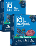 IQBAR Brain and Body Plant Protein Bars - Chocolate Lovers Variety - 12-Count Low Carb - Gluten Free, High Fiber, Vegan Snacks - Low Sugar Meal Replacement