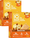 IQBAR Brain and Body Plant Protein Bars - Chocolate Lovers Variety - 12-Count Low Carb - Gluten Free, High Fiber, Vegan Snacks - Low Sugar Meal Replacement