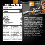 MET-Rx Big 100 Colossal Protein Bars, Vanilla Caramel Churro Meal Replacement Bars, Brown, 9 Count