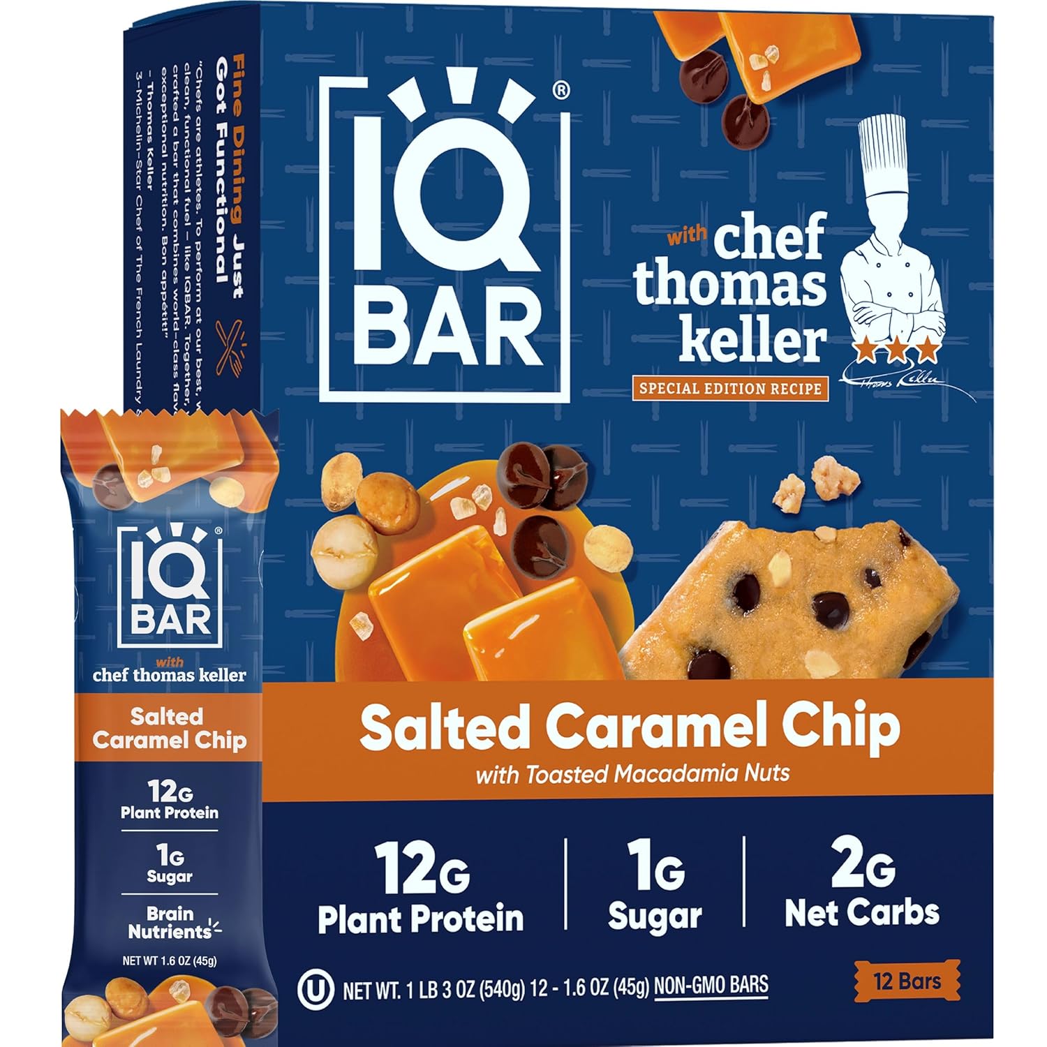 IQBAR Brain and Body Plant Protein Bars - Chocolate Lovers Variety - 12-Count Low Carb - Gluten Free, High Fiber, Vegan Snacks - Low Sugar Meal Replacement
