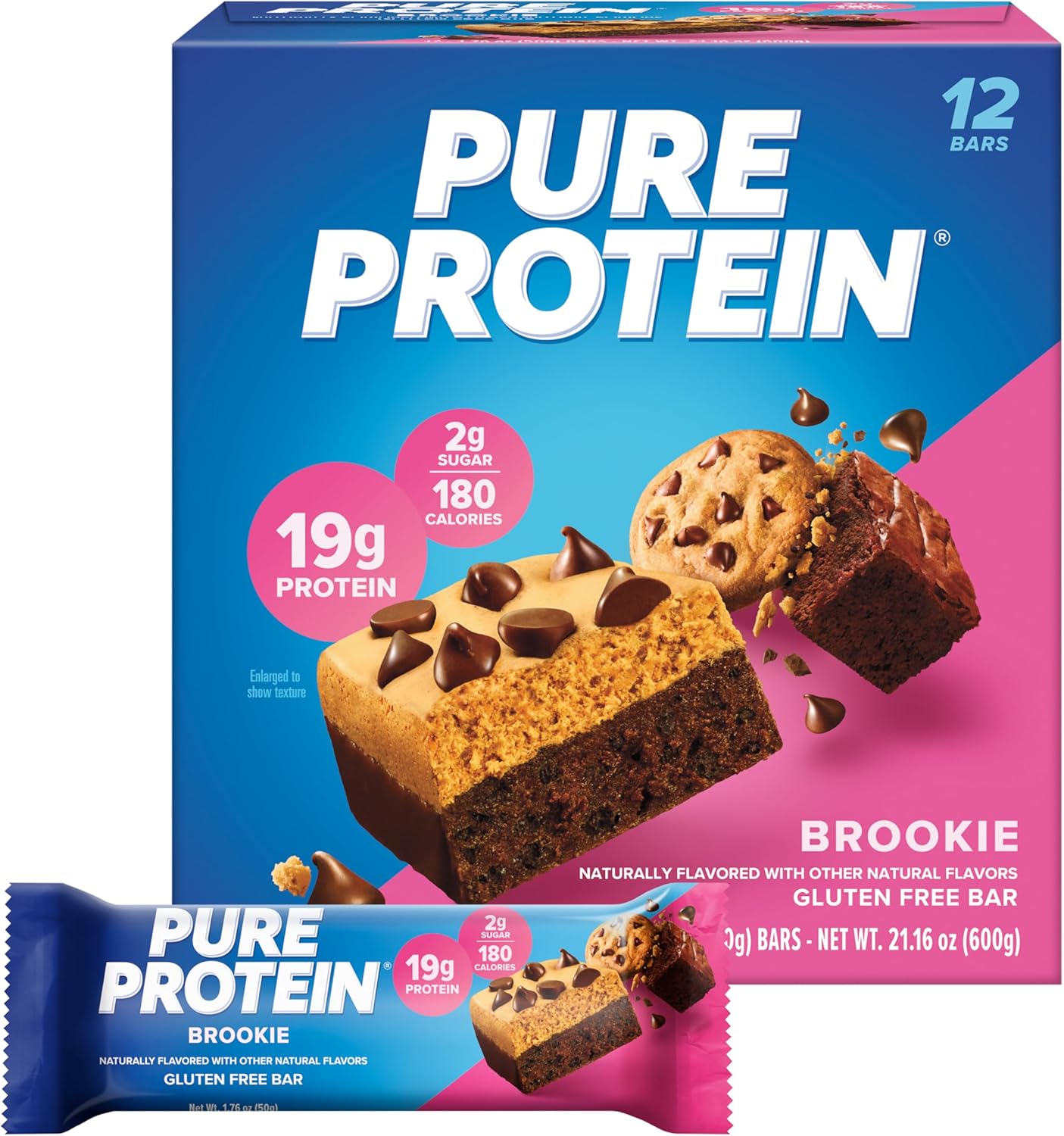 Pure Protein Bars, High Protein, Nutritious Snacks to Support Energy, Low Sugar, Gluten Free, Chocolate Peanut Caramel, 1.76oz, 12 Count (Pack of 1) (Packaging May Vary)