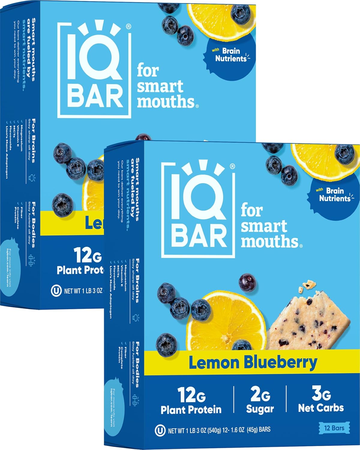 IQBAR Brain and Body Plant Protein Bars - 7 Bar Sampler Pack - Gluten Free, High Fiber, Vegan Snacks - Low Sugar Meal Replacement