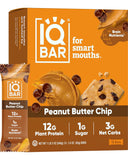 IQBAR Brain and Body Plant Protein Bars - Chocolate Lovers Variety - 12-Count Low Carb - Gluten Free, High Fiber, Vegan Snacks - Low Sugar Meal Replacement
