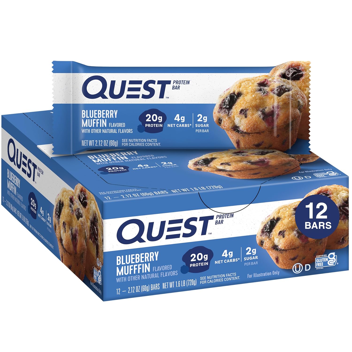 Quest Nutrition- High Protein, Low Carb, Gluten Free, Keto Friendly, 12 Count White Chocolate Raspberry