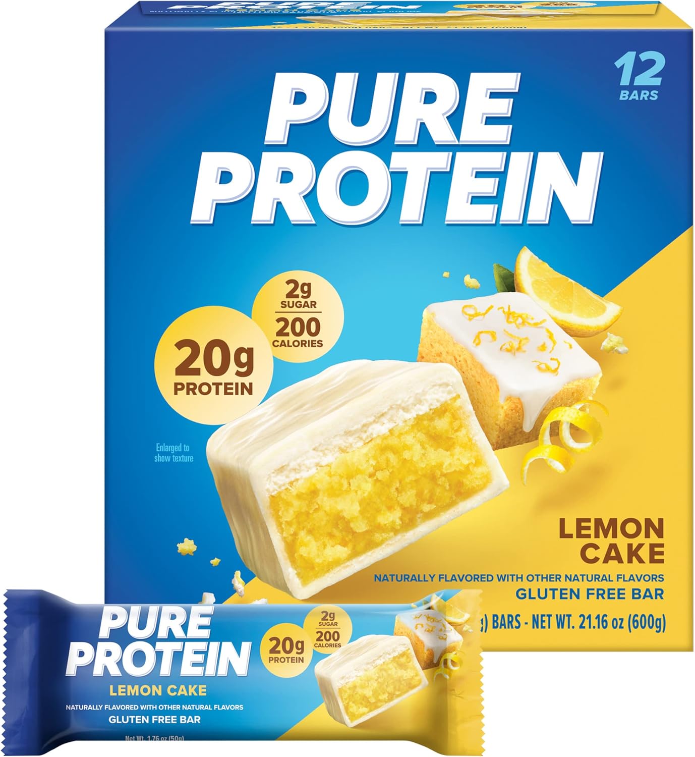 Pure Protein Bars, High Protein, Nutritious Snacks to Support Energy, Low Sugar, Gluten Free, Chocolate Peanut Butter, 1.76oz, 12 Count (Packaging May Vary)