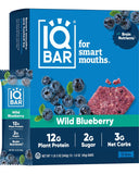 IQBAR Brain and Body Plant Protein Bars - Chocolate Lovers Variety - 12-Count Low Carb - Gluten Free, High Fiber, Vegan Snacks - Low Sugar Meal Replacement