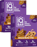 IQBAR Brain and Body Plant Protein Bars - 7 Bar Sampler Pack - Gluten Free, High Fiber, Vegan Snacks - Low Sugar Meal Replacement