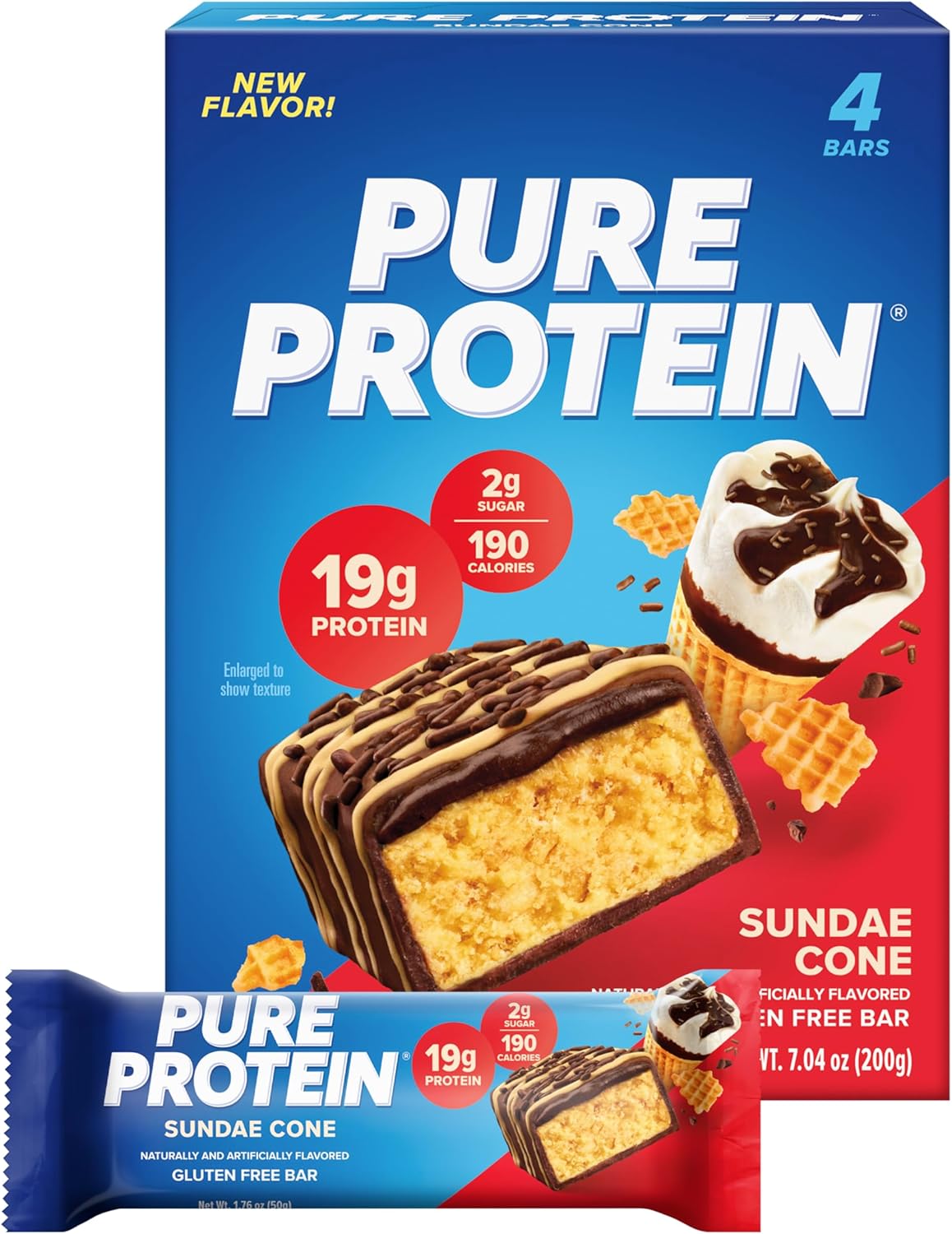 Pure Protein Bars, High Protein, Nutritious Snacks to Support Energy, Low Sugar, Gluten Free, Chocolate Peanut Butter, 1.76oz, 12 Count (Packaging May Vary)
