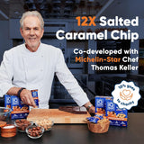 IQBAR x Chef Thomas Keller - Brain and Body Plant Protein Bars - Salted Caramel Chip - 12-Count, Low Carb, High Fiber, Gluten Free, Vegan Snacks - Low Sugar High Protein - Low Calorie Keto Energy Bars